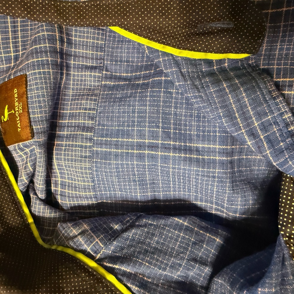Tailorbyrd Blue Plaid Men's Shirt - Picture 3 of 5